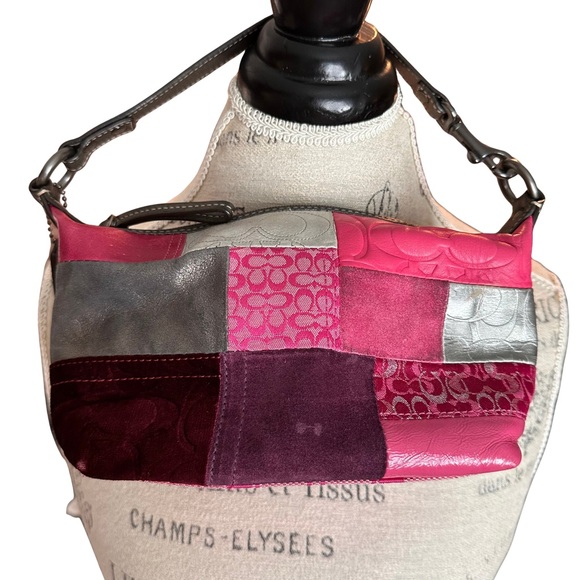 Y2K Coach Pink Patchwork Demi Baguette
Shoulder Bag Small Mini Purse - Picture 2 of 8